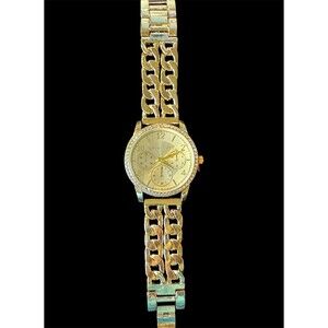 Kendall + Kylie Women's Watch Gold Tone Stainless Steel Quartz Crystal Preppy